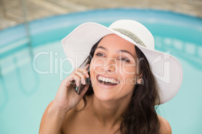 Beautiful woman in bikini relaxing