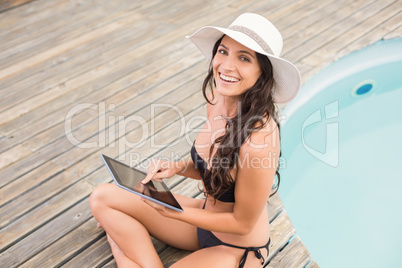 Beautiful woman in bikini relaxing