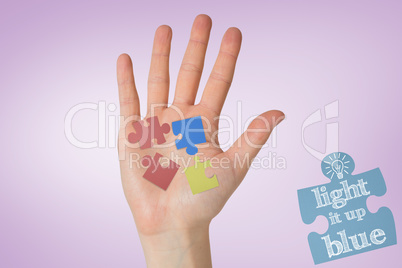 Composite image of hand with fingers spread out