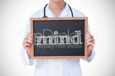 Mind against doctor showing little blackboard