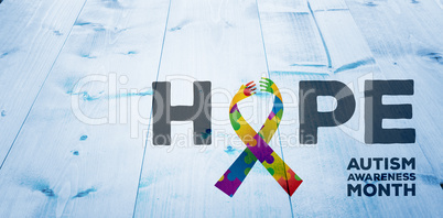 Composite image of autism awareness month