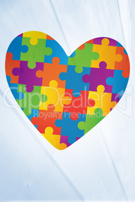 Composite image of autism awareness heart