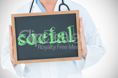 Social against doctor showing chalkboard