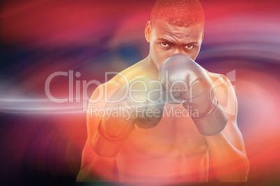 Composite image of muscular boxer Composite image of muscular boxer