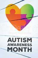 Composite image of autism awareness month