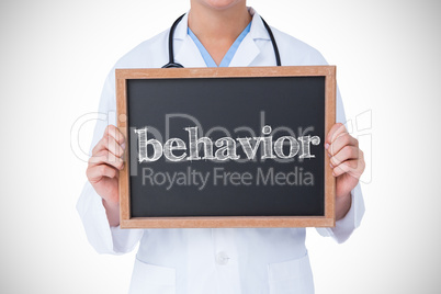 Behavior against doctor showing little blackboard