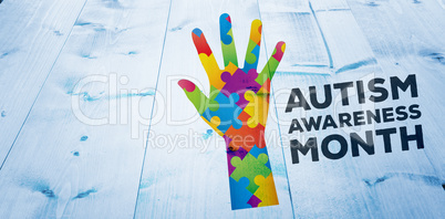 Composite image of autism awareness month