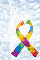 Composite image of autism awareness ribbon