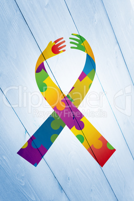 Composite image of autism ribbon