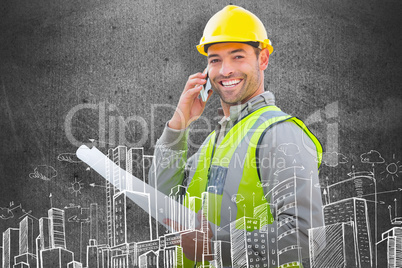 Composite image of happy architect Composite image of happy architect