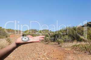 Composite image of hand showing