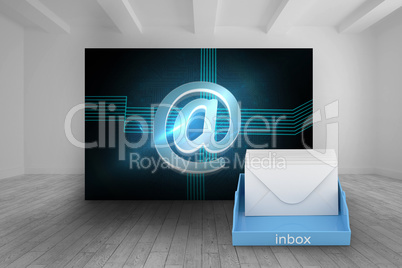 Composite image of blue inbox