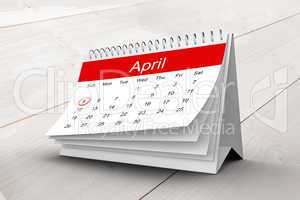 Composite image of april calendar