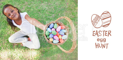 Composite image of easter egg hunt graphic