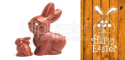 Composite image of easter bunny with greeting