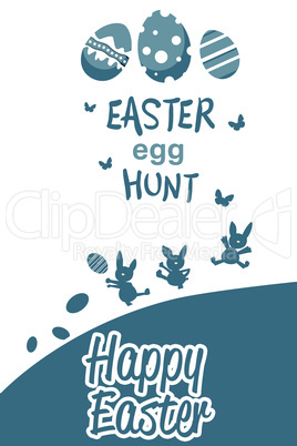 Composite image of easter egg hunt graphic