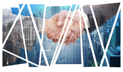 Composite image of handshake between two business people