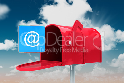 Composite image of red email postbox