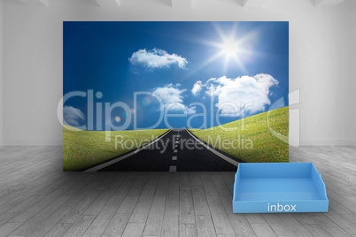 Composite image of blue inbox