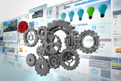 Composite image of cogs and wheels Composite image of cogs and wheels