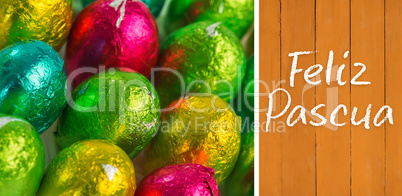 Composite image of feliz pascua