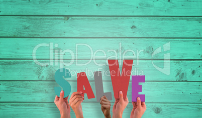 Composite image of hands holding up salve