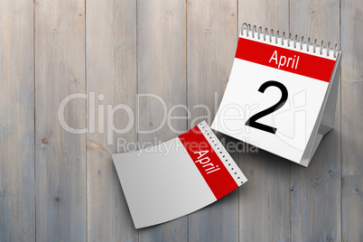 Composite image of april calendar