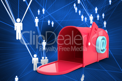 Composite image of red email post box