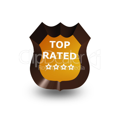 top rated icon on white