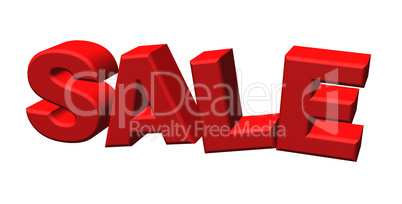 Word Sale written in red letters