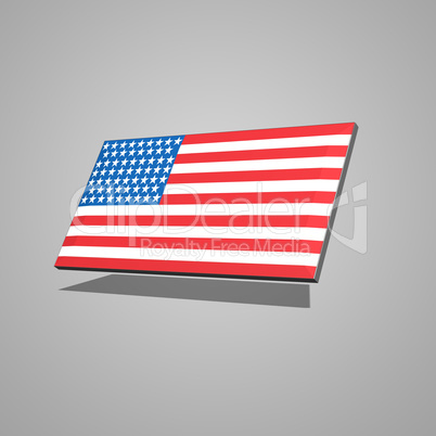 american flag in 3d