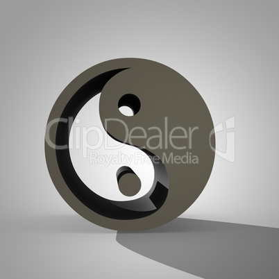3d Yin and Yang sign, Chinese symbol of Taoism