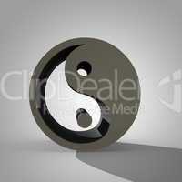 3d Yin and Yang sign, Chinese symbol of Taoism