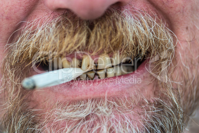 Man smoking a cigarette