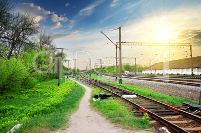 Poles on a railway