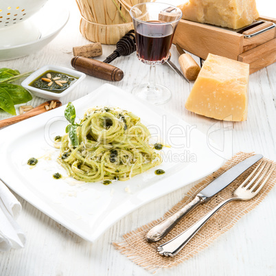 Pasta with Pesto alla genovese