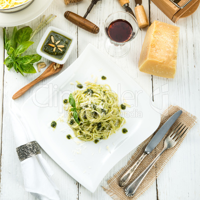 Pasta with Pesto alla genovese