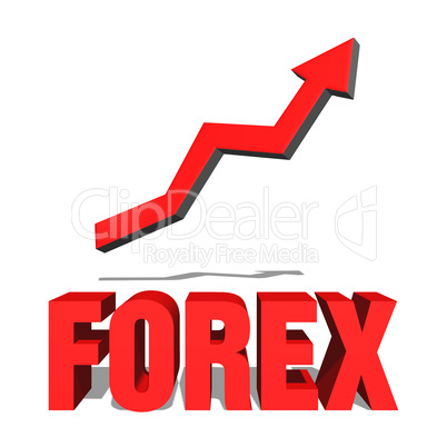 Arrow showing positive trend above the word FOREX