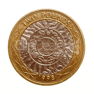 Retro look Pound coin - 2 Pounds