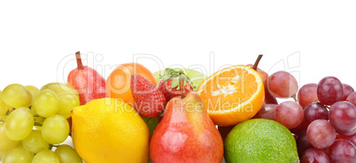 set of fruits isolated on white background