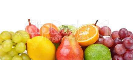 set of fruits isolated on white background