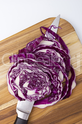 Sliced red cabbage