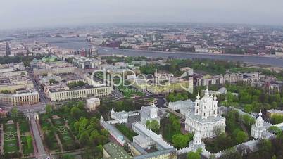 Aerial View near Smolny Cathedral, Sankt-Petersburg