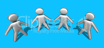 3d men, person together - team 3d men, person together - team