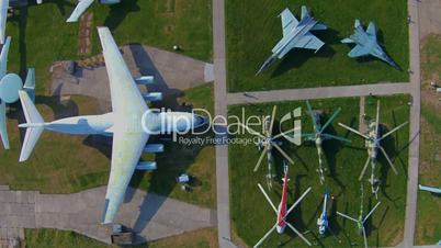 Old aircrafts at aviation museum in Kiev