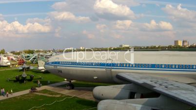 Old aircrafts at aviation museum in Kiev