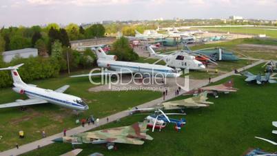 Old aircrafts at aviation museum in Kiev