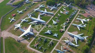 Old aircrafts at aviation museum in Kiev