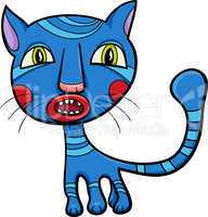 blue kitten or cat cartoon