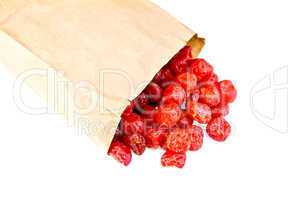 Candied cherry in paper bag